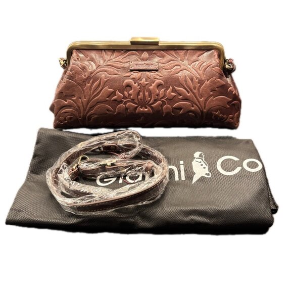 Gianni Conti Italian Brown Leather Satchel Detachable Handbag & Xbody Strap NEW - Picture 11 of 14